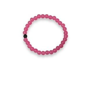 3 FOR $20 HANDCRAFTED Pink & Black Glass Beaded Bracelet